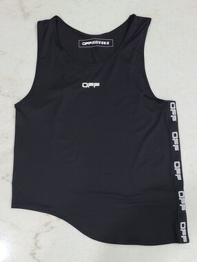 Off-White Black Muscle Tank with White Logo